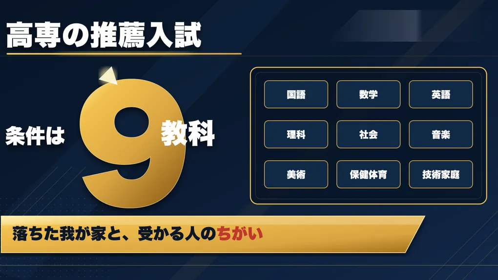 高専の推薦入試｜合格条件は9教科。落ちた我が家と受かる人のちがい